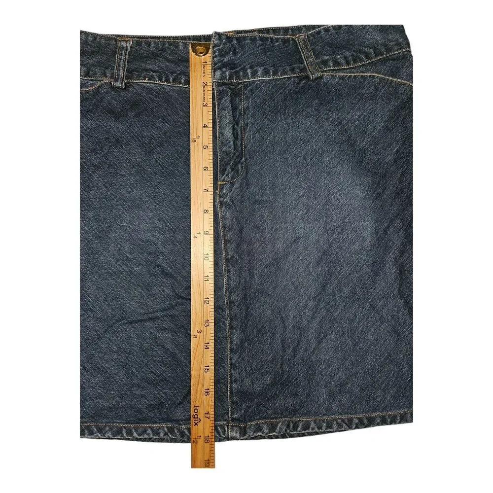 Vintage Old Navy Denim Pencil Skirt Size 14 Women's Mid Rise Pockets Y2K - Picture 4 of 6